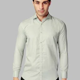 UR ETHICS Men Grey Melange Self Design Slim Fit Premium Semiformal Shirts-picture-37