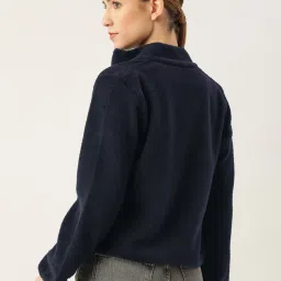 LILL Navy Full Sleeves Front-Open Sweatshirt image 2