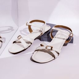 Inc 5 Women Buckle Detailed Open Toe Flats-11