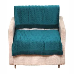 Fashion Throw Teal Velvet 2 Piece Sofa Cover-image-87