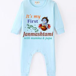 BLUSHES Infants Janmashtami Printed Pure Cotton Full Sleeve Romper-image-64