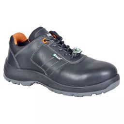 Zain Safety Elite Series Composite Toe Safety Shoes PU Double Density Low Ankle Black Buff Crazy Genuine Leather Size UK5, GEAR-image-35