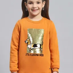 Monte Carlo Kids Orange Embellished Full Sleeves Sweatshirt-picture-26