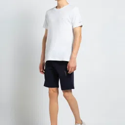 Van Heusen Athleisure Regular Fit Smart Tech Easy Stain Release Solid Knit Shorts - Navy image 3