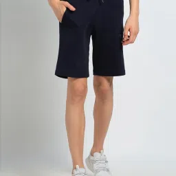 Van Heusen Athleisure Regular Fit Smart Tech Easy Stain Release Solid Knit Shorts - Navy image 1