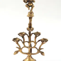 Exotic India Textured Brass Pooja Diya-46
