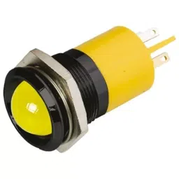 RS PRO Yellow Panel Mount Indicator 110V AC, Mounting Hole Size 22 mm, Termination Type Solder Tab, Model No 208037-4
