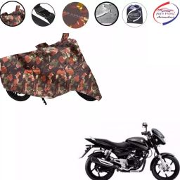 Auto Pearl Polyester Waterproof Two Wheeler Cover for Bajaj Pulsar 180 DTS-i,(Jungle Print)-image-55