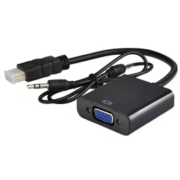 LOTA HDMI to VGA Adapter with 3.5 mm Stereo Audio Cable Black Supports Upto 1920x1080 Pixels, MST-823-LT-29