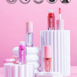 GLAM21 Set Of 2 Gloss Pout Shimmer Lip Gloss- 7 ml Each- Bare Nude & Crystal Kiss image 4