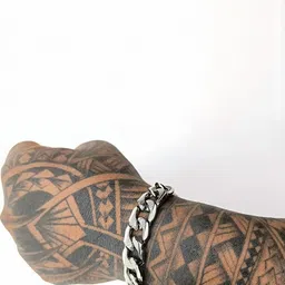 Dynamic Retail Global Men's Silver Plated Stainless Steel Bracelet-image-90