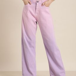 Moda Rapido Women Lavender Relaxed Fit High-Rise Stretchable Jeans-image-50