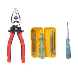 Hillgrove 203.2 mm (8 Inch) Grip Multipurpose Combination Lineman Plier, Line Tester & 5-in-1 Screwdriver Combo, HGCM378M1-13