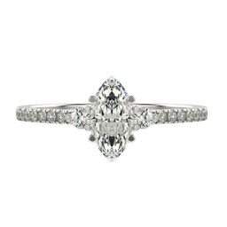 VALANOVA Women Silver Plated with Gold & Certified Lab Grown Diamond 0.66cts Diamond Ring-image-68