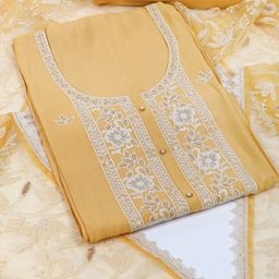 KAMI KUBI Embroidered Unstitched Dress Material-image-37