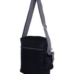 Kuber Industries Rexine Waterproof Crossbody Travel Office Messenger Bag  Sling Bag For Men & Women,Black,-13