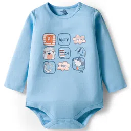 Doodle Poodle 100% Cotton Knit Full Sleeves Onesie With Text Print - Blue-picture-42