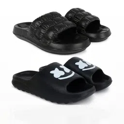 KAPYANSH Men Pack of 2 Printed EVA Sliders-picture-2