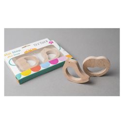 1st Step BPA Free Teether Made of 100% Natural Wood with No Sharp Edges (Bird & Apple) image 2