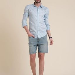 Hallstatt Life Men Slim Fit Floral Printed Spread Collar Cotton Casual Shirt-image-71