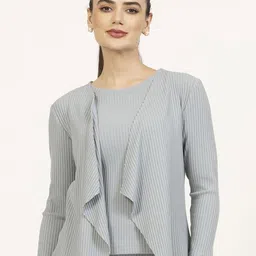 OFFICE & YOU Women Striped Shrug-picture-44