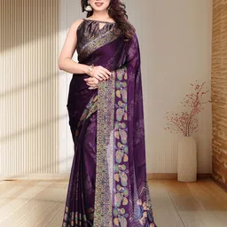 MAGNEITTA Printed Pure Chiffon Saree-image-91
