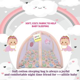 Kwitchy New Born Baby Bedding Combo of Mattress with Net Sleeping Bag 4 Pcs Gadda Set - Orange image 3