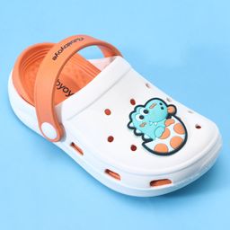 Babyoye Slip On Unicorn Applique Clogs with Back Strap - White image 3