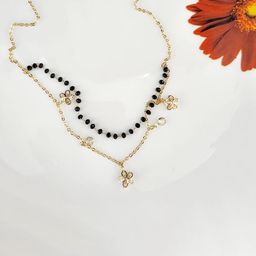 Piu Jewels Gold-Plated Artificial Stones And Beads Mangalsutra-18