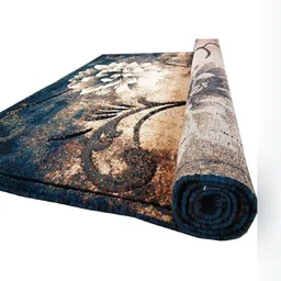 Samjeeda Handloom carpets Teal Blue & Beige Floral Printed Carpet-image-39