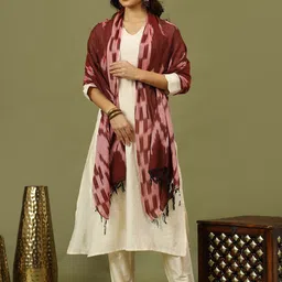 Sangria Women Solid Kurta with Trousers & Dupatta-picture-14