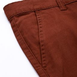 Roadster Men Rust Red Solid Regular Trousers image 5