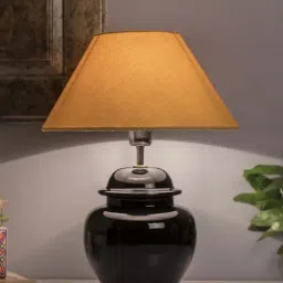 Homesake Black Ceramic Table Lamp with Cone Shade (Bulb Included) - Set of 1-9