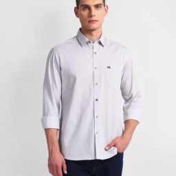 arrow sport Arrow Sports Brown Cotton Slim Fit Printed Shirt-picture-49