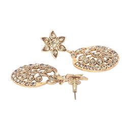 Anouk Gold Plated Cubic Zirconia Studded Crescent Shaped Chandbalis image 2