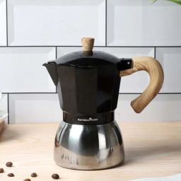 NATURALLYOURS Black Aluminium Moka Pot Coffee Maker (300ml)-22