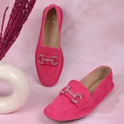 Jove Women's Fuchsia Casual Loafers-picture-6