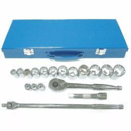Westward Socket Wrench Set Chrome 6 Point 3/8 - 1 1/4 inch, 4LXA2-32