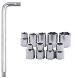 Hillgrove SCS 10Pieces Hex Socket Spannar Set with Carry Box for Automobiles/Bike/Car Repa-22
