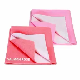 Elementary Smart Dry Waterproof Bed Protector Sheet Pack of 2 Salmon Rose & Pink - Small-image-87