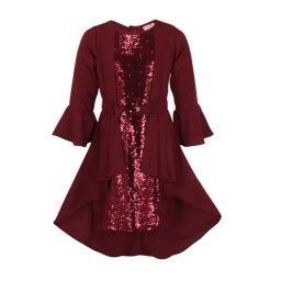 Cutecumber Kids Maroon EmbellishedDress-picture-1