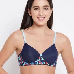 Clovia Blue Geometric Pattern T-Shirt Bra-picture-16