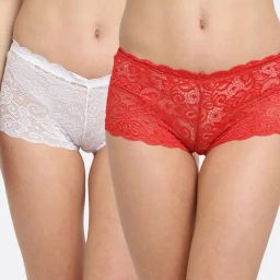 Friskers Red & White Self Design Panty Set - Pack of 2-image-24
