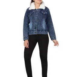 Aarika Kids Denim Blue Solid Full Sleeves Denim Jacket-image-13