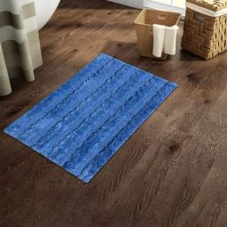 Spaces Swift Dry Solid Blue Polyester Bath Mats-image-11
