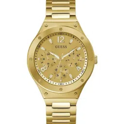 GUESS SCOPE Men Round Gold Tone Dial Analog Watch - GW0454G2-28