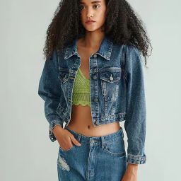 Cover Story Blue Regular Fit Denim Jacket-image-1