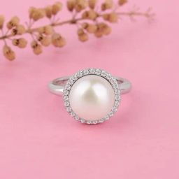 Ornate Jewels 925 Silver Round Freshwater Pearl Ring-image-63