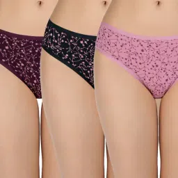 Amante Multicolor Cotton Printed Bikini Panty (Pack of 3)-image-75