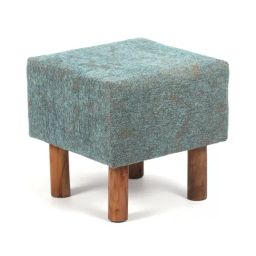 Ikiriya Verona Jacquard Brown & Blue Wood Stool-image-89